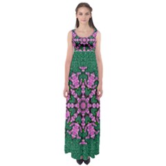 The Most Uniqe Flower Star In Ornate Glitter Empire Waist Maxi Dress by pepitasart