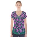 The Most Uniqe Flower Star In Ornate Glitter Short Sleeve Front Detail Top View1