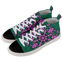 The Most Uniqe Flower Star In Ornate Glitter Men s Mid-top Canvas Sneakers by pepitasart