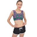 The Most Uniqe Flower Star In Ornate Glitter V-Back Sports Bra View1