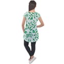 Leaves Foliage Green Wallpaper Cap Sleeve High Low Top View2