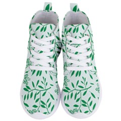 Leaves Foliage Green Wallpaper Women s Lightweight High Top Sneakers