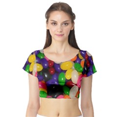 Jelly Beans Short Sleeve Crop Top by pauchesstore