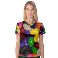 Jelly Beans V-neck Sport Mesh Tee