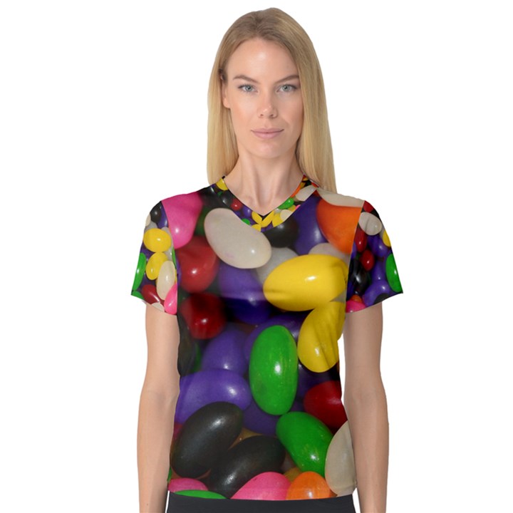 Jelly Beans V-Neck Sport Mesh Tee