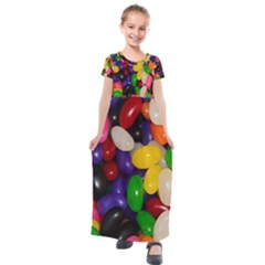 Jelly Beans Kids  Short Sleeve Maxi Dress by pauchesstore