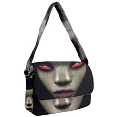 Evil Nun Close Up Portrait Illustration Courier Bag by dflcprintsclothing