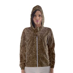 Grunge Abstract Textured Print Hooded Windbreaker (women)