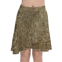 Grunge Abstract Textured Print Chiffon Wrap Front Skirt by dflcprintsclothing