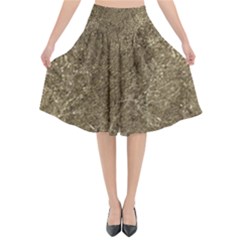 Grunge Abstract Textured Print Flared Midi Skirt by dflcprintsclothing