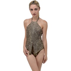 Grunge Abstract Textured Print Go With The Flow One Piece Swimsuit by dflcprintsclothing