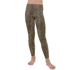 Grunge Abstract Textured Print Kids  Lightweight Velour Leggings