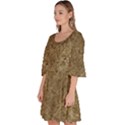 Grunge Abstract Textured Print Velour Kimono Dress View2