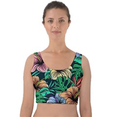 Hibiscus Dream Velvet Crop Top