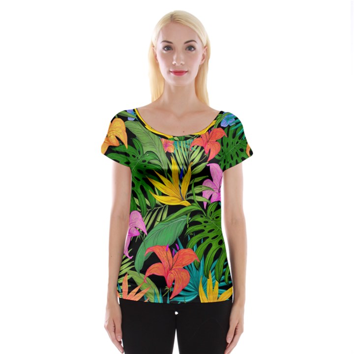 Tropical Adventure Cap Sleeve Top