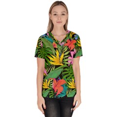 Tropical Adventure Women s V-neck Scrub Top