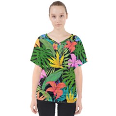 Tropical Adventure V-neck Dolman Drape Top