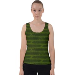 Seaweed Green Velvet Tank Top by WensdaiAmbrose