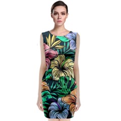 Hibiscus Dream Classic Sleeveless Midi Dress