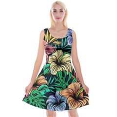 Hibiscus Dream Reversible Velvet Sleeveless Dress