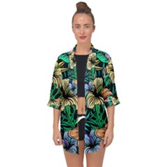 Hibiscus Dream Open Front Chiffon Kimono