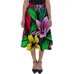 Neon Hibiscus Perfect Length Midi Skirt