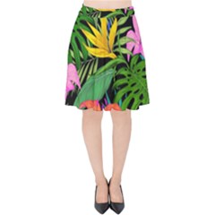 Tropical Adventure Velvet High Waist Skirt