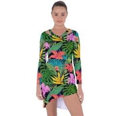 Tropical Adventure Asymmetric Cut-out Shift Dress