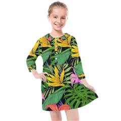 Tropical Adventure Kids  Quarter Sleeve Shirt Dress