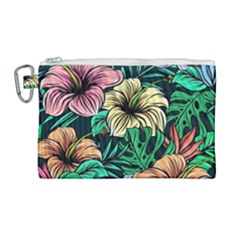 Hibiscus Dream Canvas Cosmetic Bag (large)