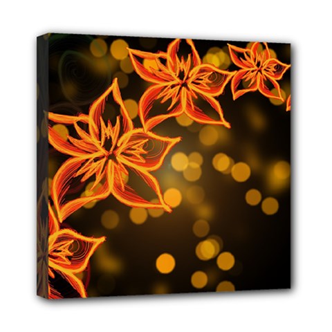 Flowers Background Bokeh Leaf Mini Canvas 8  X 8  (stretched) by Mariart