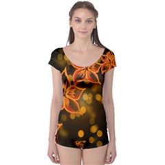 Flowers Background Bokeh Leaf Boyleg Leotard  by Mariart