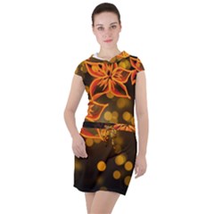 Flowers Background Bokeh Leaf Drawstring Hooded Dress by Mariart