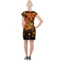 Flowers Background Bokeh Leaf Cap Sleeve Bodycon Dress View2