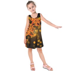 Flowers Background Bokeh Leaf Kids  Sleeveless Dress by Mariart