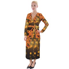 Flowers Background Bokeh Leaf Velvet Maxi Wrap Dress by Mariart