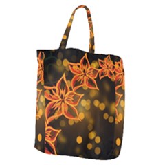 Flowers Background Bokeh Leaf Giant Grocery Tote