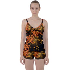 Flowers Background Bokeh Leaf Tie Front Two Piece Tankini by Mariart