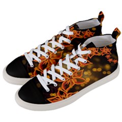 Flowers Background Bokeh Leaf Men s Mid-top Canvas Sneakers by Mariart