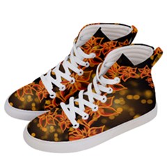 Flowers Background Bokeh Leaf Women s Hi-top Skate Sneakers by Mariart