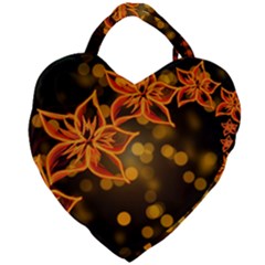 Flowers Background Bokeh Leaf Giant Heart Shaped Tote