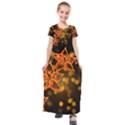 Flowers Background Bokeh Leaf Kids  Short Sleeve Maxi Dress View1