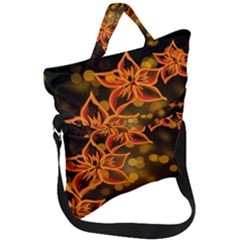 Flowers Background Bokeh Leaf Fold Over Handle Tote Bag