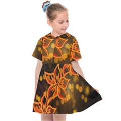 Flowers Background Bokeh Leaf Kids  Sailor Dress