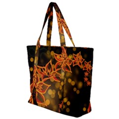 Flowers Background Bokeh Leaf Zip Up Canvas Bag