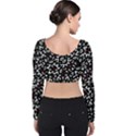 Bold Boho Ethnic Print Velvet Long Sleeve Crop Top View2