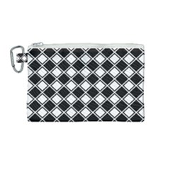 Black And White Diamonds Canvas Cosmetic Bag (medium)