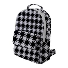 Black And White Diamonds Flap Pocket Backpack (large)