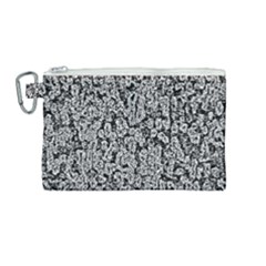 Black And White Abstract Canvas Cosmetic Bag (medium) by retrotoomoderndesigns