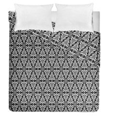 Black And White Filigree Duvet Cover Double Side (queen Size) by retrotoomoderndesigns